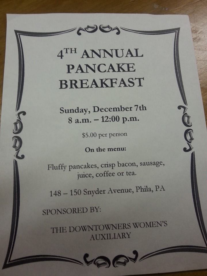 Downtowners Womens Auxiliary pancake breakfast