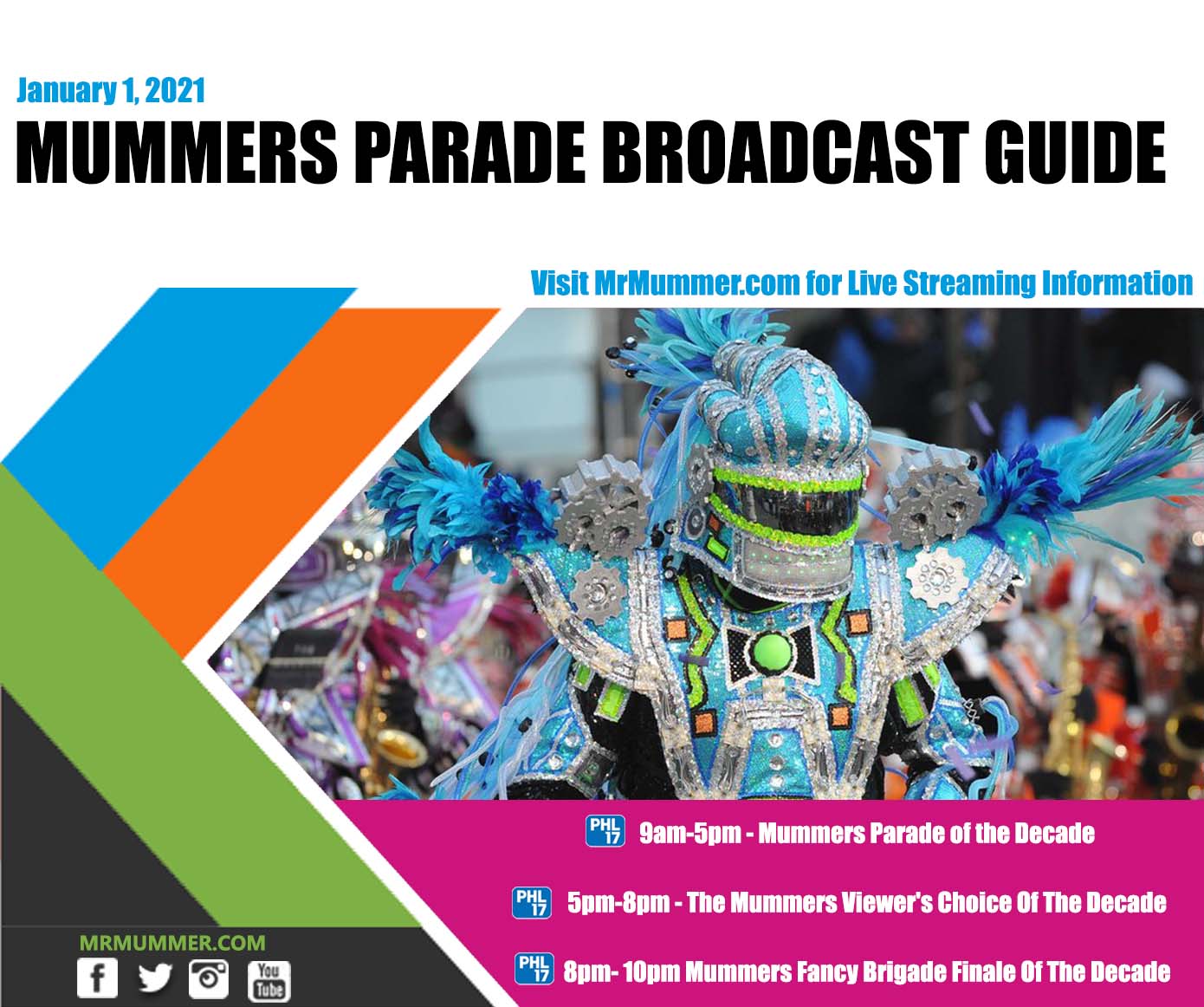 2021 Mummers Parade TV and Streaming Schedule - Mr Mummer